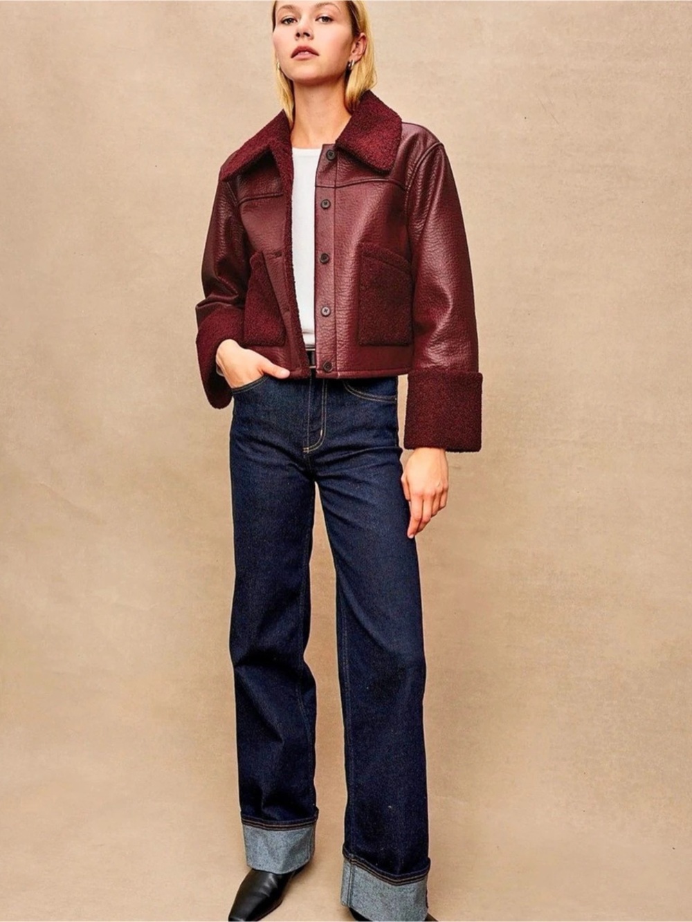Rails Dria Jacket – Maroon Shearling